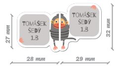 MAIMUȚICĂ autocolante pentru încălțăminte 57x32 mm (20 buc.)
