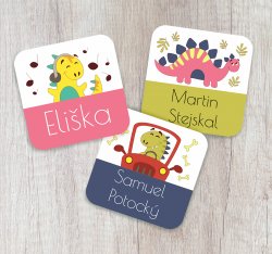 DINOSZAURUSZOK MINI címkék 22x22 mm (42 db)