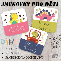 DINOSZAURUSZOK MINI címkék 22x22 mm (42 db)