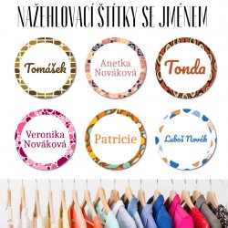 VASALHATÓ névcímkék ABSZTRAKT 25 mm (30 db)