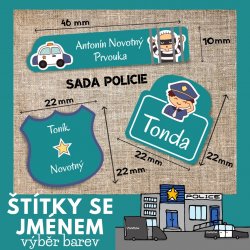 Set POLIȚIE etichete mini (45 buc.)