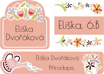 Etichete cu nume TERMOADEZIVE FLOARE (45 buc.)