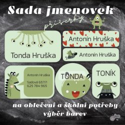 Set MONȘTRI etichete cu nume (48 buc.)