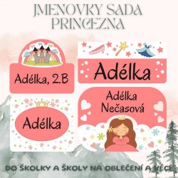 Sada PRINCEZNA mini štítky (60ks)