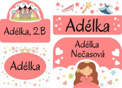 Set PRINȚESĂ etichete mini (60 buc.)