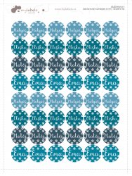 SET MINI CERC - etichete cu nume pentru mai mulți copii 20 mm (48 buc.)