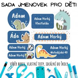 DINOSZAURUSZ névcímke-készlet (42 db)