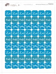 NÉGYZETES MINI KÉSZLET - névcímkék több gyereknek 17x17 mm (63 db)