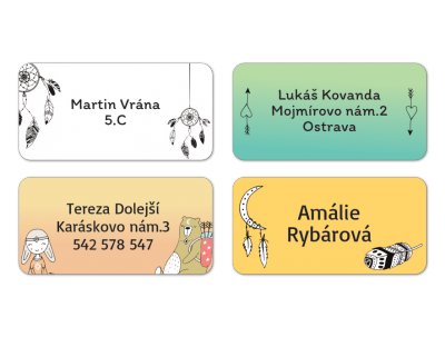 Vasalható névcímkék KALAND 45x20 mm (24 db)