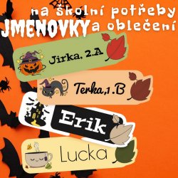 HALLOWEEN etichete cu nume 40x12 mm (39 buc.)