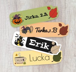 NAŽEHLOVACÍ štítky Halloween 40x12mm (39ks)