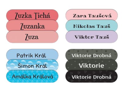 VASALHATÓ névcímkék OVÁLIS KÉSZLET 45x10 mm (45 db)
