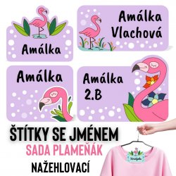 VASALHATÓ névcímkék FLAMINGÓ (60 db)
