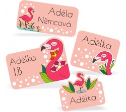 Etichete cu nume TERMOADEZIVE FLAMINGO (60 buc.)