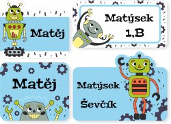Set ROBOȚI etichete mini (60 buc.)