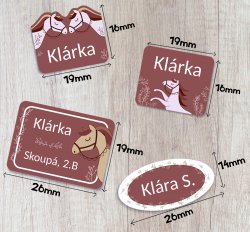 NAŽEHLOVACÍ štítky KONĚ (60ks)
