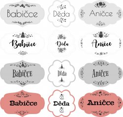 SET VINTAGE - etichete pentru casă (15 buc.)