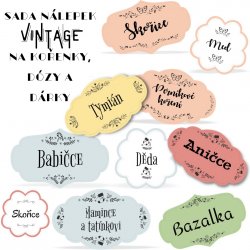 SET VINTAGE - etichete pentru casă (15 buc.)