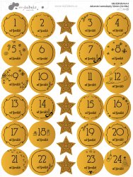 CALENDAR DE ADVENT autocolante 30 mm (24+8 buc.) - Crăciun