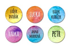 Nažehlovací štítky VODOVKY 22mm (42ks)