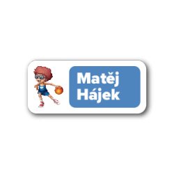 SPORTIVI etichete cu nume pentru copii 40x18 mm (27 buc.)