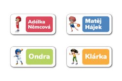 SPORTOLÓK névcímkék gyerekeknek 40x18 mm (27 db)