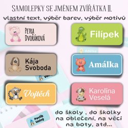 ANIMĂLUȚE II. etichete cu nume 40x17 mm (27 buc.)
