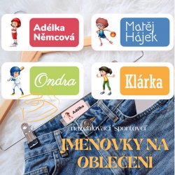 VASALHATÓ névcímkék SPORTOLÓK 40x18 mm (27 db)