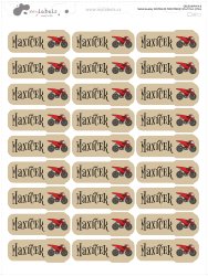 Vasalható címkék KÖZLEKEDÉSI ESZKÖZÖK 45x17 mm (27 db)