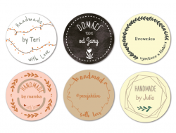 HANDMADE MINI samolepky 22mm (42KS)