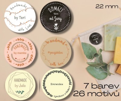 HANDMADE MINI autocolante 22 mm (42 buc.)