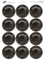 ETICHETE DE SCRIS HANDMADE 44 mm (12 buc.)