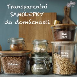 TRANSPARENTNÍ NÁPISY - SADA 70x40 mm (8ks)