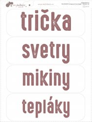 TRANSPARENTNÍ NÁPISY VELKÉ - SADA 130x45mm (4ks)