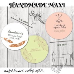 Nažehlovací štítky HANDMADE MAXI 44mm (12ks)
