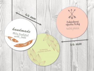 Vasalható címkék HANDMADE MAXI 44 mm (12 db)