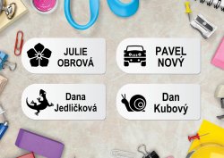 VASALHATÓ címkék IKON FEKETE-FEHÉR 35x15 mm (44 db)