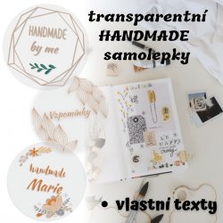 ÁTLÁTSZÓ HANDMADE matricák 44 mm (12 db)