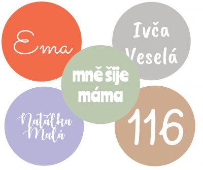 MA - VASALHATÓ névcímkék SZÍNES 22 mm (21 db)