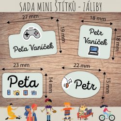 HOBBIK névcímke-KÉSZLET (60 db)