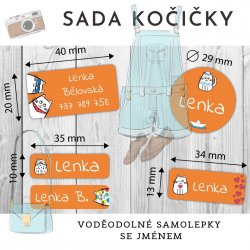 CICA névcímke-KÉSZLET (40 db)