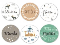 CRĂCIUN 21 - SET de etichete cu nume 31 mm (20 buc.)