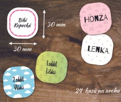 SKUPINA - SADA samolepek 30x30mm (24ks)