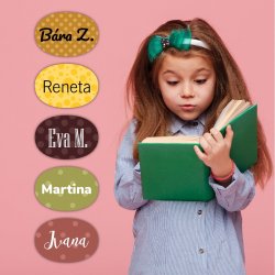 MA - etichetă cu nume MINI Buline 22x15 mm (33 buc.)