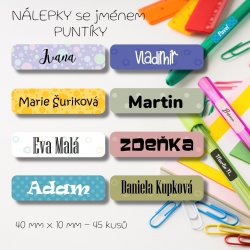 PÖTTYÖK névcímke nem csak íróeszközökre 40x10 mm (45 db)