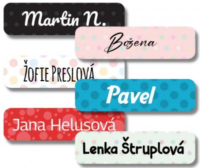 PÖTTYÖK névcímke nem csak íróeszközökre 40x10 mm (45 db)