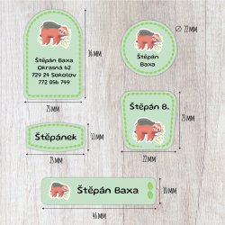 FAUNA SET, autocolante cu nume (45 buc.)