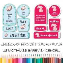 FAUNA KÉSZLET, matricák névvel (45 db)
