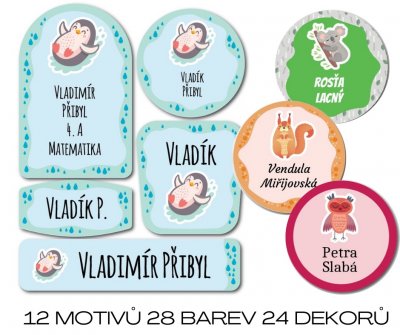 FAUNA KÉSZLET, matricák névvel (45 db)