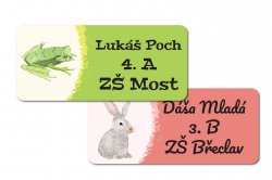 Acuarelă ANIMĂLUȚE etichetă cu nume 45x20 mm (24 buc.)